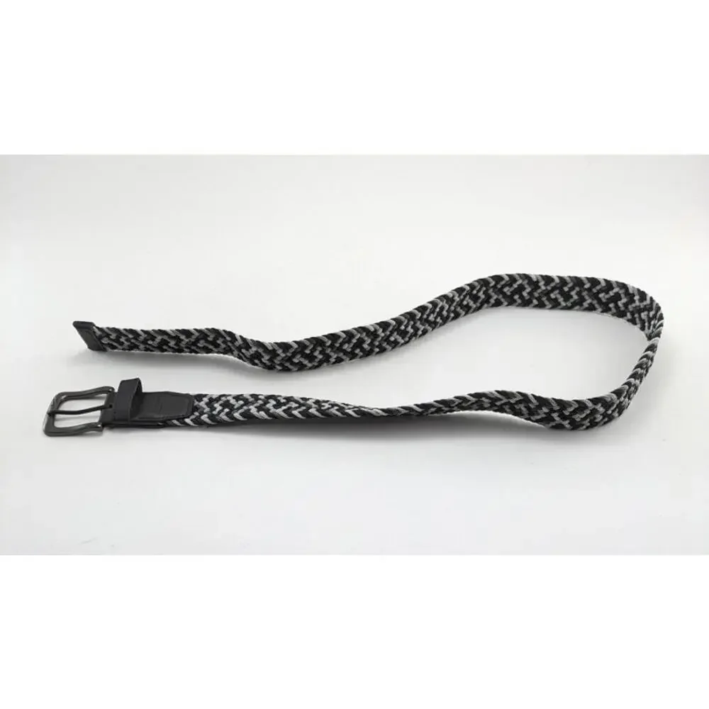 Mens Nike G-Flex Black Gray Woven Comfort Stretch Belt BS0622 Size Large L